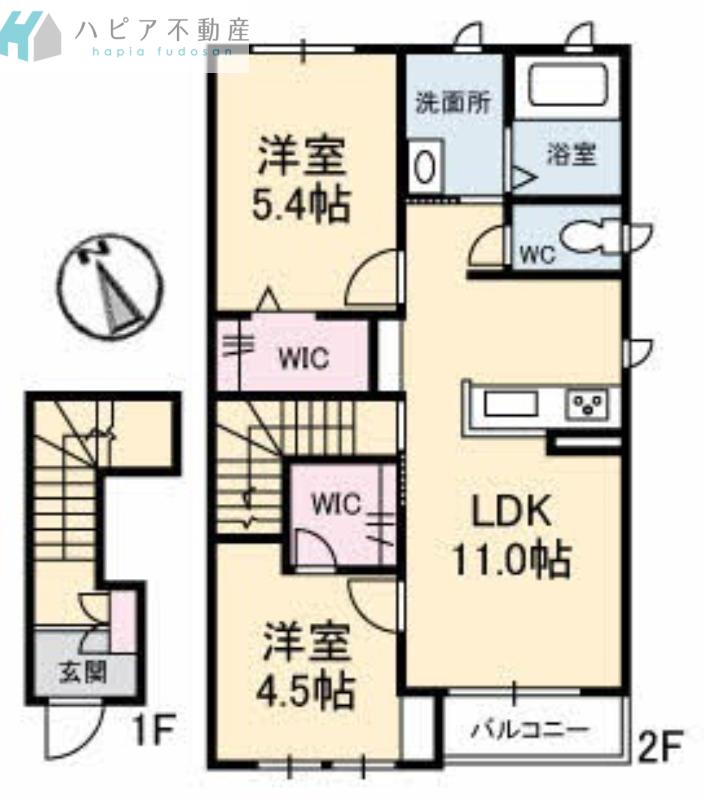 ポートタウン C棟(2LDK/2階)の間取り写真