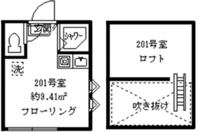 フェリス下高井戸(ワンルーム/2階)の間取り写真