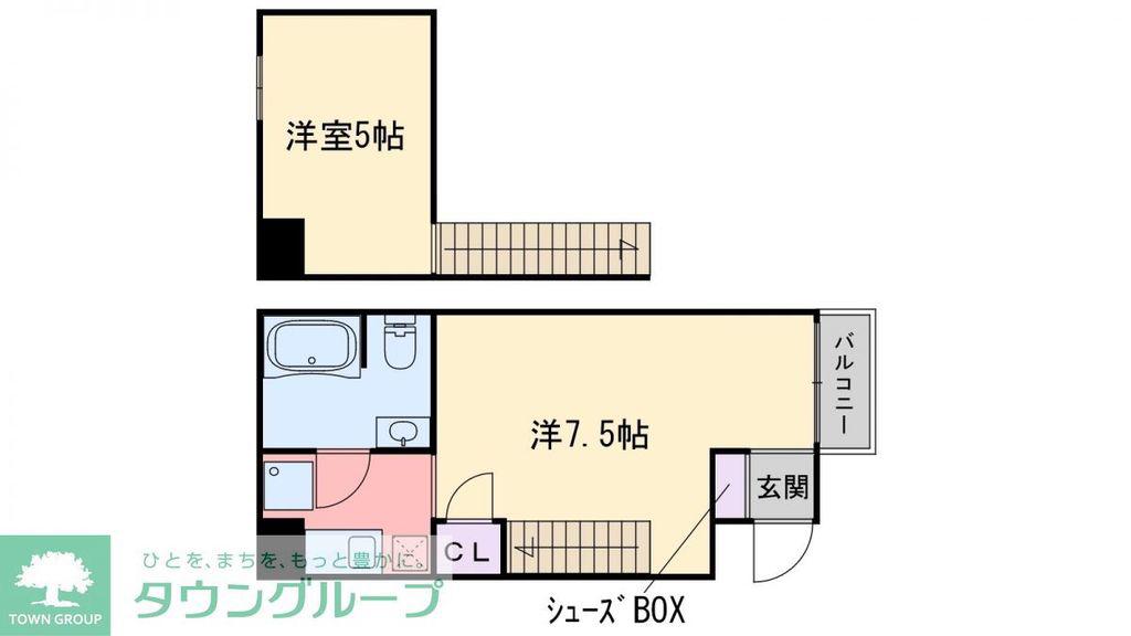 ARK-1(1K/2階)の間取り写真