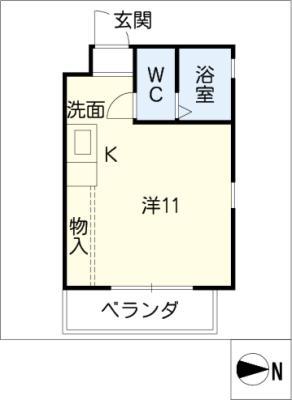 マンションLOT(ワンルーム/1階)の間取り写真