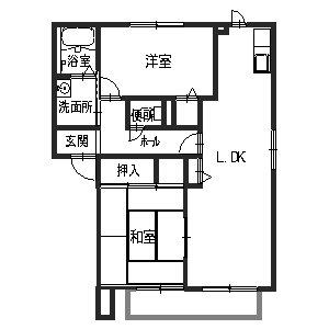 ファミール取石(2LDK/2階)の間取り写真