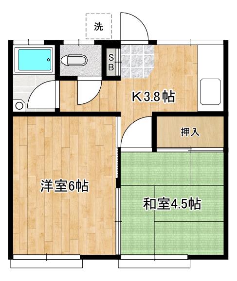 遠山コーポ(2K/1階)の間取り写真