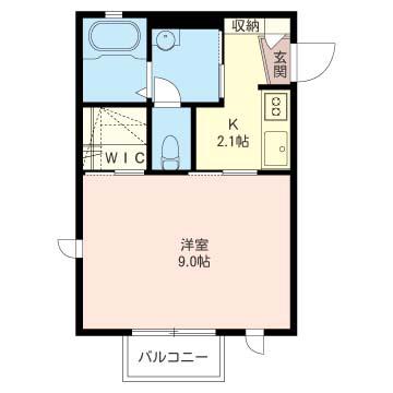グラン ソレイユ(1K/1階)の間取り写真