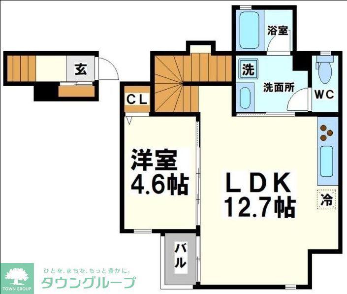 RUSSET SQUARE(1LDK/2階)の間取り写真
