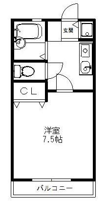 オネスティ赤塚II(1K/1階)の間取り写真