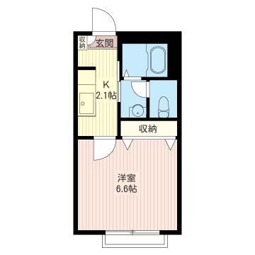 ルミエール高松(1K/1階)の間取り写真