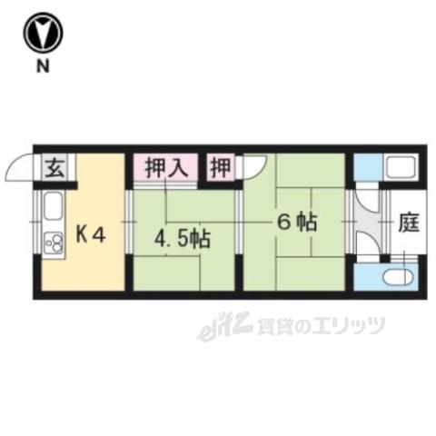 ハイム豊(2K/1階)の間取り写真