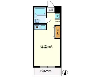コーポ富士見(ワンルーム/3階)の間取り写真