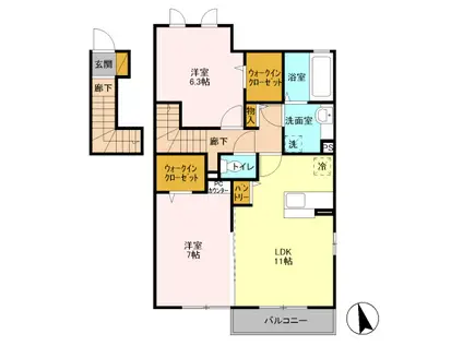 ファミール(2LDK/2階)の間取り写真