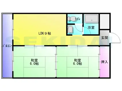 沼ハイツ(2LDK/4階)の間取り写真
