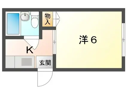太子橋駅前ハイツII(1K/3階)の間取り写真