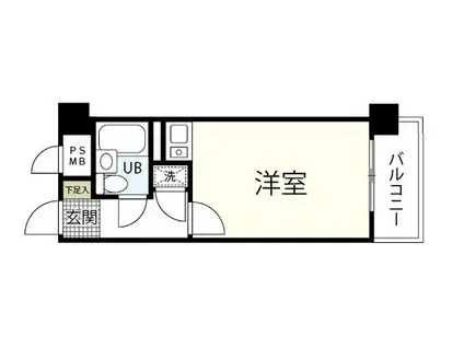 ライオンズマンション西霞町第2(ワンルーム/9階)の間取り写真