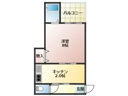 メゾンドウッド東新町(1K/1階)の間取り写真