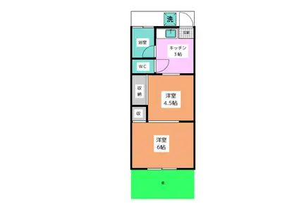 アパートメント宇高(2K/1階)の間取り写真