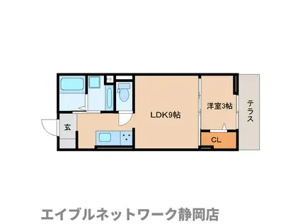 D-ROOMエムツー(1LDK/1階)の間取り写真