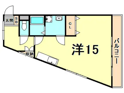 アクシス北夙川(ワンルーム/3階)の間取り写真