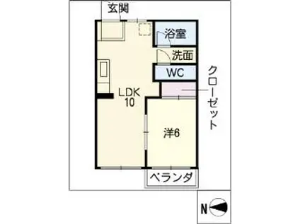 名古屋駅西ビル(1LDK/4階)の間取り写真