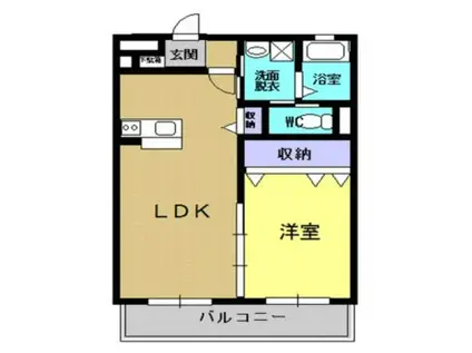 サイプレス・ポイント(1LDK/1階)の間取り写真