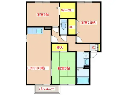 ラ・ファミール21(3LDK/1階)の間取り写真
