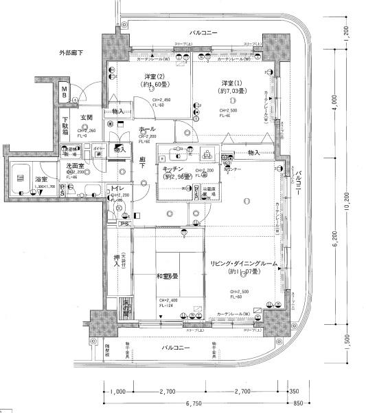 リバーシティ日東III(3LDK/5階)の間取り写真