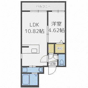 オレンジレジデンス資生館A棟(1LDK/4階)の間取り写真