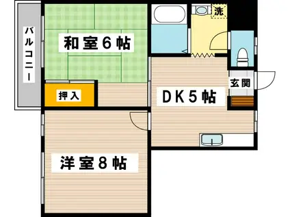 レジデンス菅原(2DK/2階)の間取り写真