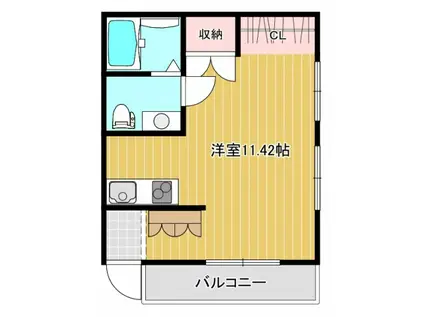 RENOVE HOUSE長束(ワンルーム/1階)の間取り写真