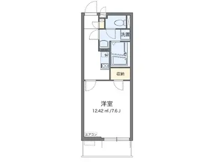 ウィステリア(1K/2階)の間取り写真