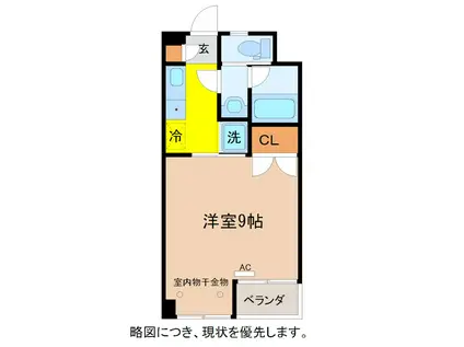 パークサイド成和(1K/3階)の間取り写真