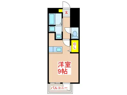 MODENA高麗(ワンルーム/3階)の間取り写真