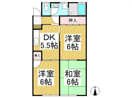 コーポ小泉(3DK/2階)の間取り写真