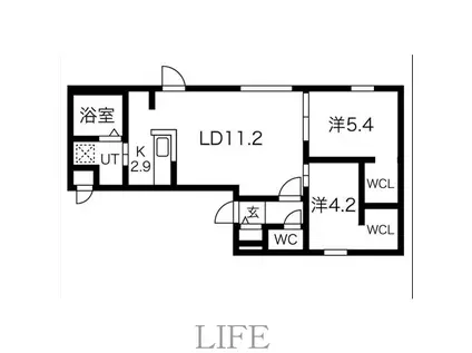 PIEDRA NAKANOSHIMA(2LDK/4階)の間取り写真