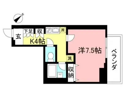 ソレアード下北沢(1K/3階)の間取り写真
