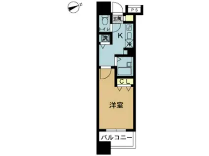 スカイコート八王子第5(1K/13階)の間取り写真