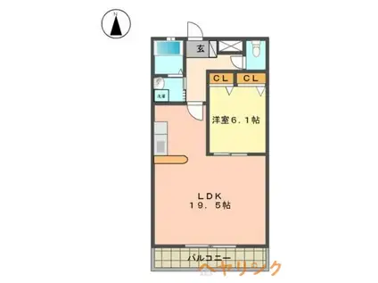地下鉄東山線 一社駅 徒歩20分 4階建 築24年(1LDK/3階)の間取り写真