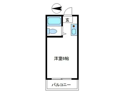 東通マンション鷺宮(ワンルーム/2階)の間取り写真
