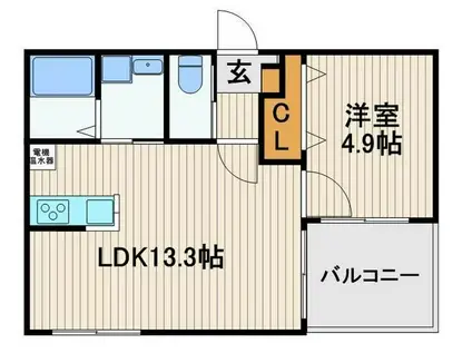 都営新宿線 船堀駅 徒歩16分 3階建 築11年(1LDK/2階)の間取り写真