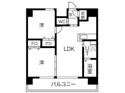 W.O.B.KYOBASHI(2LDK/12階)の間取り写真