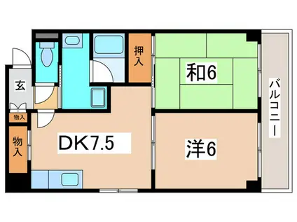 BESTII番館(2DK/4階)の間取り写真