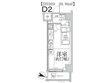 クラリッサ川崎ルーナ(ワンルーム/4階)の間取り写真