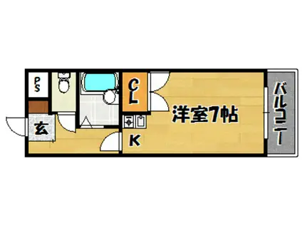 ロイヤルメゾン上新庄(ワンルーム/1階)の間取り写真