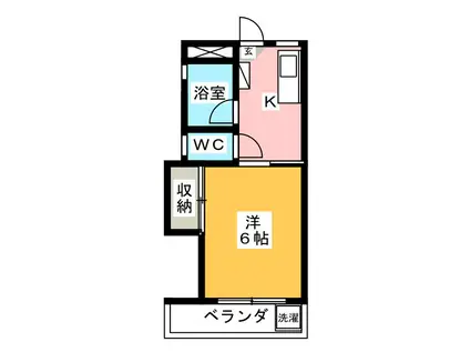 小野寺コーポ(1K/2階)の間取り写真