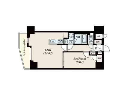 S-RESIDENCE駒沢大学駅前(1LDK/13階)の間取り写真