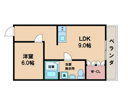 山王1024マンション(1LDK/5階)の間取り写真