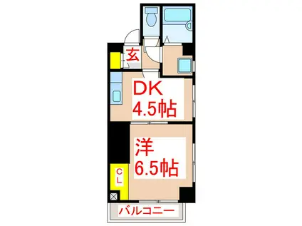 ダイムIV(1DK/2階)の間取り写真