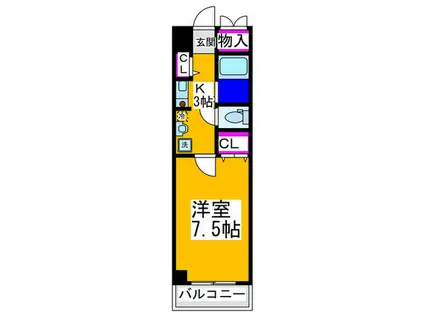 ソアーヴェ三国ヶ丘(1K/2階)の間取り写真