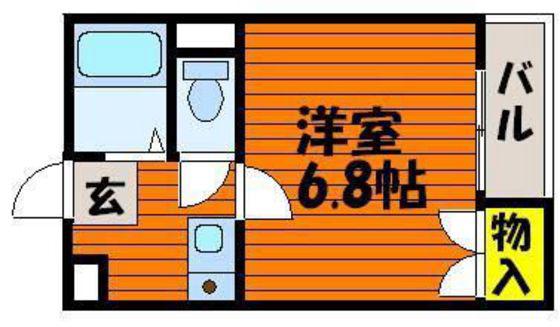 後楽苑マンション(1K/4階)の間取り写真