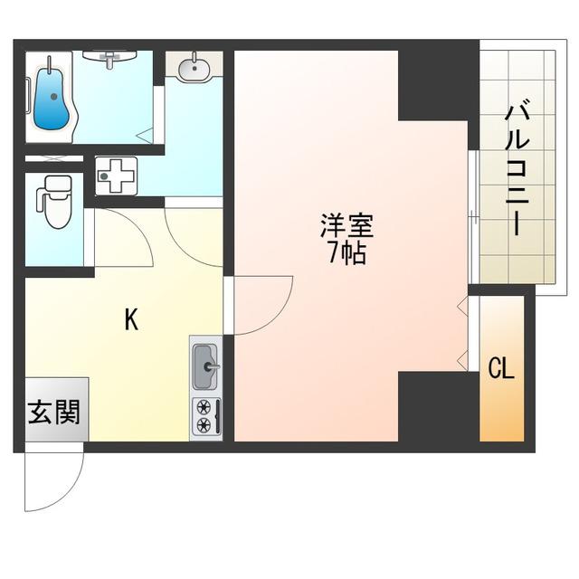 ES-GRANDE大阪福島(1K/7階)の間取り写真