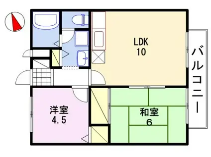 アーバンライフ吉田(2LDK/1階)の間取り写真