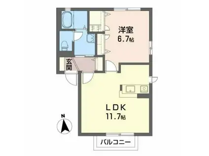 サングリーンA(1LDK/2階)の間取り写真